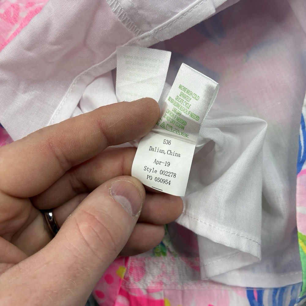 Lilly Pulitzer Steffi Stretch Dress Women's 12 Pink Floral Tropical Shift - Picture 12 of 14